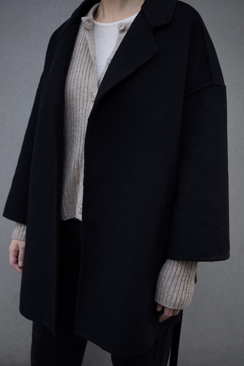 Black Medium Wrap Coat