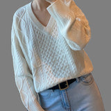 V-neck knitted cashmere sweater