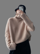 Oversize cashmere sweater beige