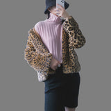 High-neck cashmere sweater pink